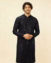 Royal Blue Chikankari Embroidered Sequinned Kurta Set